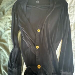 Kyte baby Black Cardigan with Wooden Buttons